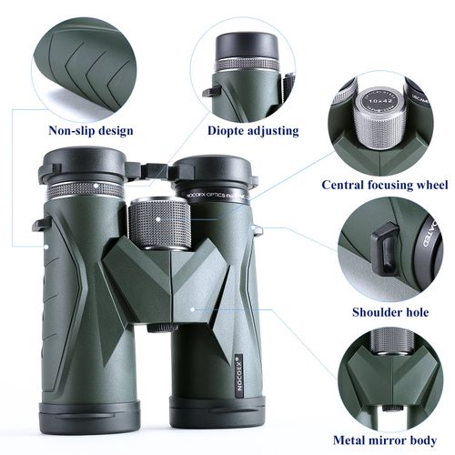 NOCOEX 10x42 Compact Binoculars for Adults and Kids, High Powered Binocular with BAK4 Prism FMC Lens Great for Bird Watching Hunting Concerts & Outdoor Sports (EX6118D)