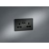 Knightsbridge Screwless 13A 2G DP switched socket,Smoked Bronze