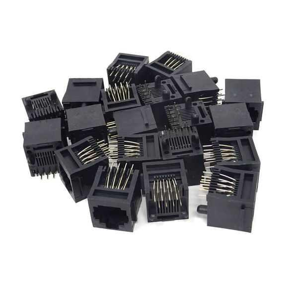 Honbay 20PCS Black RJ45 8P8C Network Modular Connectors for PCB