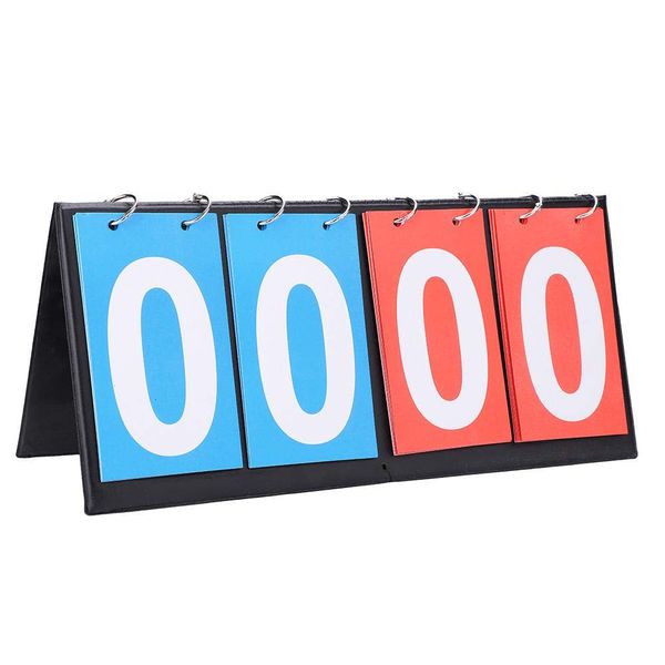 VGEBY Scoreboard Scoring Board 2/3/4 Digit Easy to Read Lightweight Table Tennis Basketball Sports Easy Carry Plastic + Metal Assembly (4 Digits)