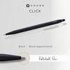 Cross Click Slim Ball Pen - Black and Silver