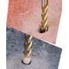 Masonry Drill Bit Set 3/8" Carbide Tip Golden Flute Concrete Drill Bits-10Pcs