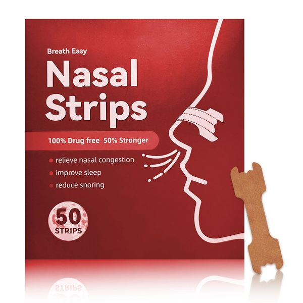 HEA Nasal Strips 50 Count Anti Snore Nasal Strips for Sleeping, Improved Nasal Breathing Snoring Aid for Men Strong and Comfortable