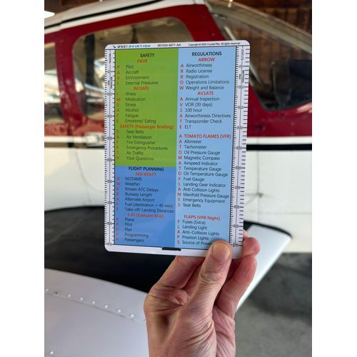 Crystal Pilot VFR-Acronym Placard with Formulas and Sectional/WAC Scale (Medium) and mm/Inch Scale