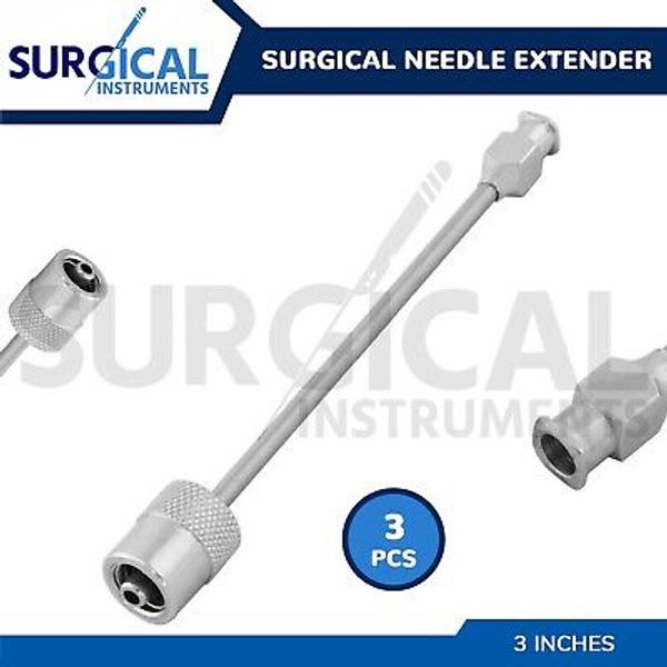 3 Pieces Surgical Needle Extender 3" Stainless Steel Cervical Block German Grade