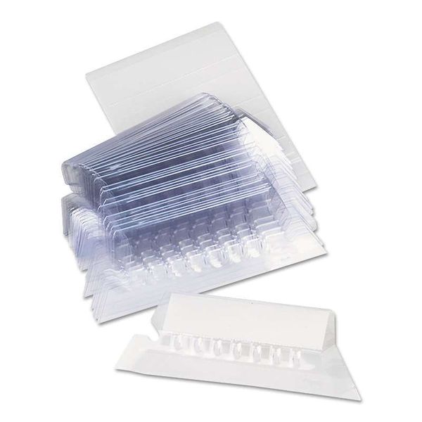 Universal Hanging File Folder Plastic Index Tabs, 1/5 Tab Cut, 2 1/4" Tab, Clear