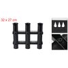 3 Tube Fishing Rod Holders Plastic Wall-Mounted Rack Pole Bracket
