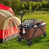 Wagon Utility Folding Cart Collapsible Garden Beach With Adjustable Handlebar