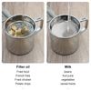 1.2 L Oil Strainer Pot Grease Can with Filter, Stainless Steel Bacon Oil Storage Can Container Oil Storage Pot with Mesh Strainer - Cooking Oil Can for Kitchen Fat Storage (Silver)