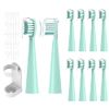 10PCS Toothbrush Replacement Head Compatible with Vekkia Kids Electric Toothbrush + [30PCS Floss Toothpick + 1 Free Universal Holder] Soft and Comfortable for Children's Teeth and Gums (Cyan)