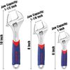 WORKPRO Adjustable Wrench 3PC Set 10" 8" 6" With Rubberized Anti-Slip Grips