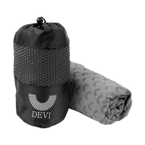 Devi nonslip yoga towel + mesh bag, blue