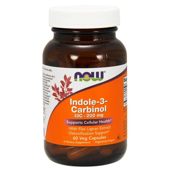 NOW Foods Indole-3-Carbinol (I3C), 200 mg, 60 Veg Capsules