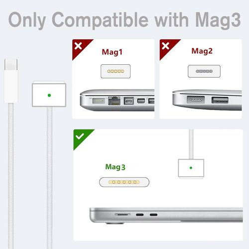 70W USB-C to Mag 3 Charger for Mac Book Pro Air 16 15 14 13 Inch M4 M3 M2 M1 from 2025 2024 2023 2022 2021 as Original Quality with 6.6ft USBC to 3 Cable Compatible with All USB C Power Adapter