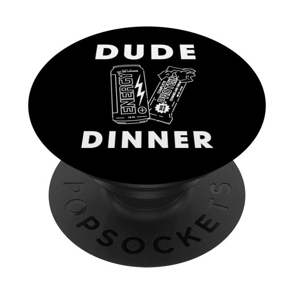 Dude Dinner Energy Drink Protein Bar PopSockets Swappable PopGrip