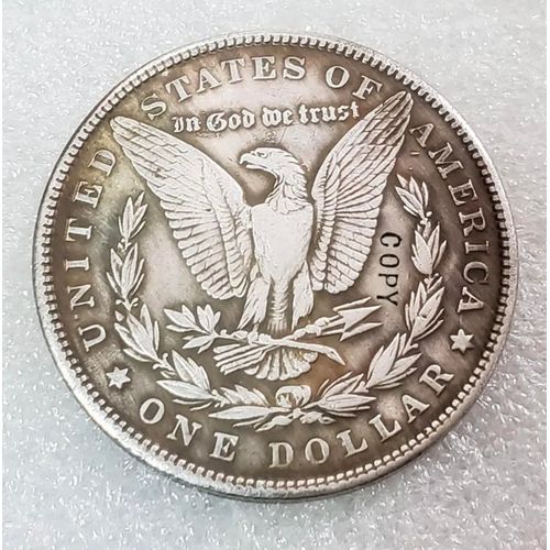 Pharaoh Death Grim Reaper Ancient Egypt Eye Horus Copy 1921 U.S Hobo Morgan Coin Silver Plated Replica Commemorative
