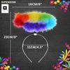 AKH® Pride Angel Halo | Rainbow Unisex Multi-Colour Headband | One Size Adult | LGBTQ+ Angel Halo Headband | Feather Angel Hair Ring for Rainbow Pride Costume Headband & Pride Party Supplies