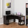 54" Contemporary L-Shaped Computer Desk, Writing Return Table w/ 2 Shelves