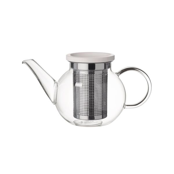 Villeroy & Boch 11-7243-7271 Hot&Cold Artesano Hot and Cold Beverages Teapot S with Sieve, 500 ml, Borosilicate Glass/Stainless Steel, Clear