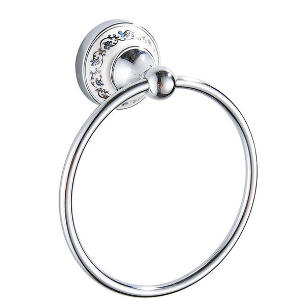 Towel Ring Towel Rack Antique Towel Hanger Toilet Bathroom Accessories Kitchen Bathroom Wall Hanging Silver with Screws 15.7cm