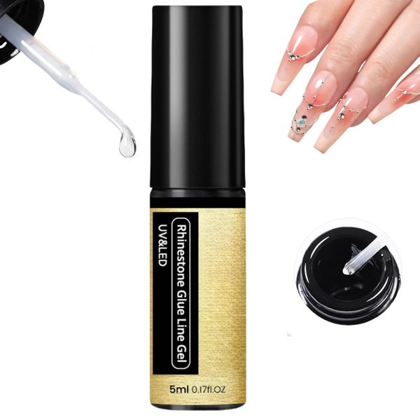 Nail Rhinestone Glue Gel,Solid Nail Gel Glue for Press on Nails,Nail Art Gel Glue for Diamonds,Nail Glue Extra Strong for Nail Polish Decoration,Strong Nail Glue,Nail Rhinestone Glue,Nail Glue