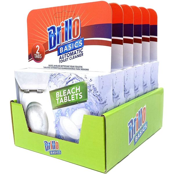 Brillo Basics Automatic Toilet Cleaner Bleach Tablets (6 Pack of 2 Tablets)