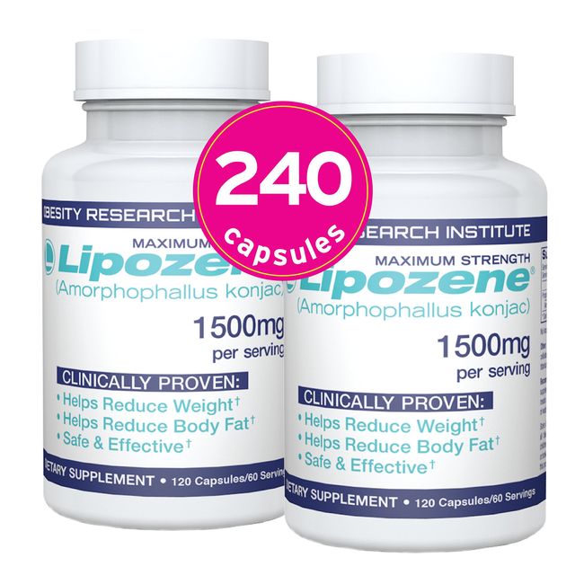 Lipozene Weight Loss Pills (2 Bottles with 120 Capsules in Total Mega Bottle Bundle)