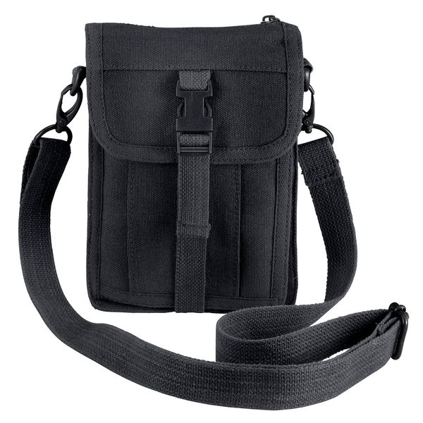 Rothco Heavyweight Canvas Travel Portfolio Bag – Crossbody Shoulder Bag – Heavy-Duty Cotton Canvas - Black