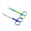 2EA IRIS SCISSORS 4.5" CURVED STRAIGHT GERMAN PREMIUM RAINBOW SCISSORS SURGICAL 