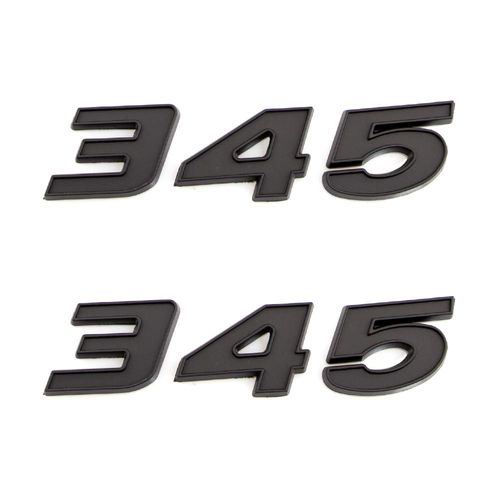 2Pcs 345 Emblems 3D Nameplate Premium Car Badge Decal Replatement for Challenger Chrysle 300c (Black)