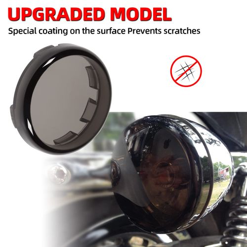 Amazicha Smoke 2 Inch Bullet Turn Signal Light Lens Covers Front Rear Compatible for Harley Davidson Sportster, Softail, Road King, Road Glide, Street Glide, Electra Glide 2000-2024, 4 PCS