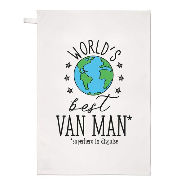 World's Best Van Man Tea Towel Dish Cloth