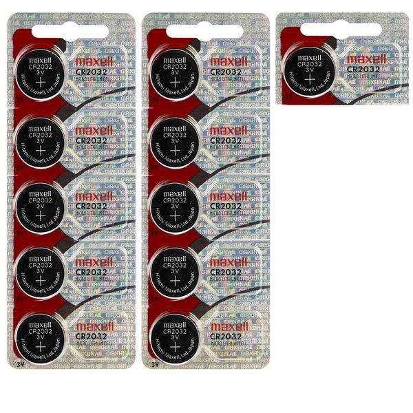 CR2032 Maxell 3 Volt Lithium Watch Batteries (11 Batteries)