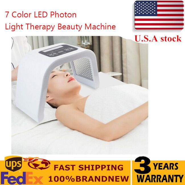 7 Color LED Photon Light Therapy Beauty Machine PDT Lamp Skin Acne Treatment USA