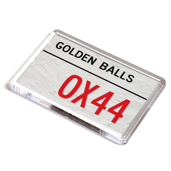 FRIDGE MAGNET - Golden Balls OX44 - UK Postcode