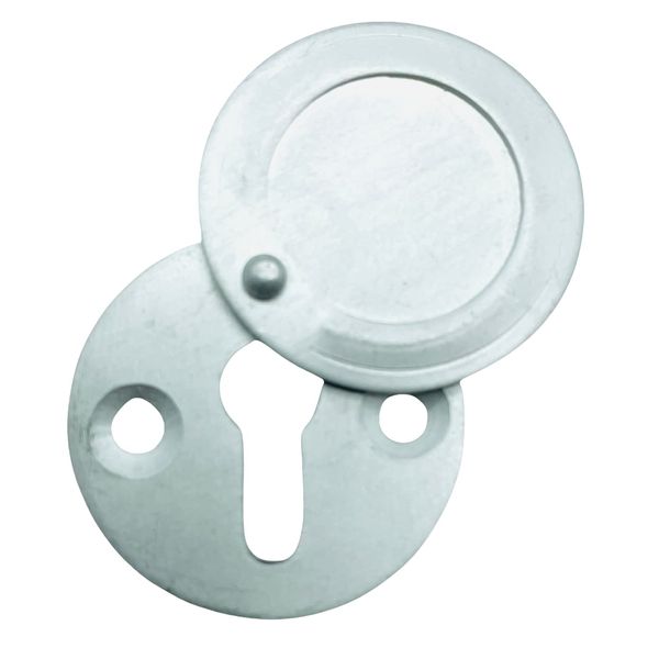 Aluminium Satin Silver Round Keyhole Cover Escutcheon with Screws