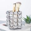 Feyarl Makeup Brush Case, Brush Stand, Makeup Brush Holder, Makeup Brush Storage, Brush Holder, Accessory Storage, Square, Silver