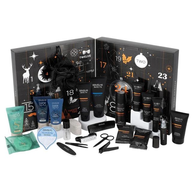 DOUGLAS Adventskalender 2023 Männer Beauty - EXKLUSIV Edition - 24 Pflege Kosmetik Advent Kalender für den Mann, Weihnachtskalender Wert 140 € Herren