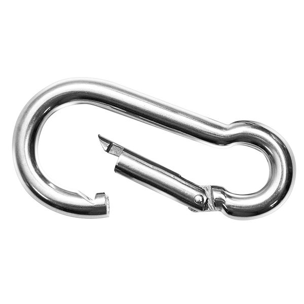 Screws City M8 x 80mm Steel Snap Hook Carabiner Clip Snap Hook Spring Loaded Steel Karabiner (Pack of 2)