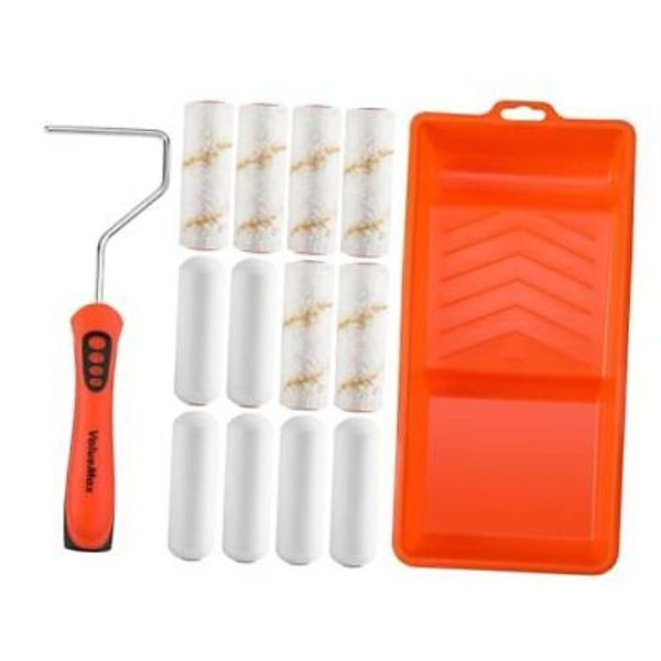 14 Piece 4 inch Paint Roller Kit Wall Treatments Tools for Decorate Cabinets,