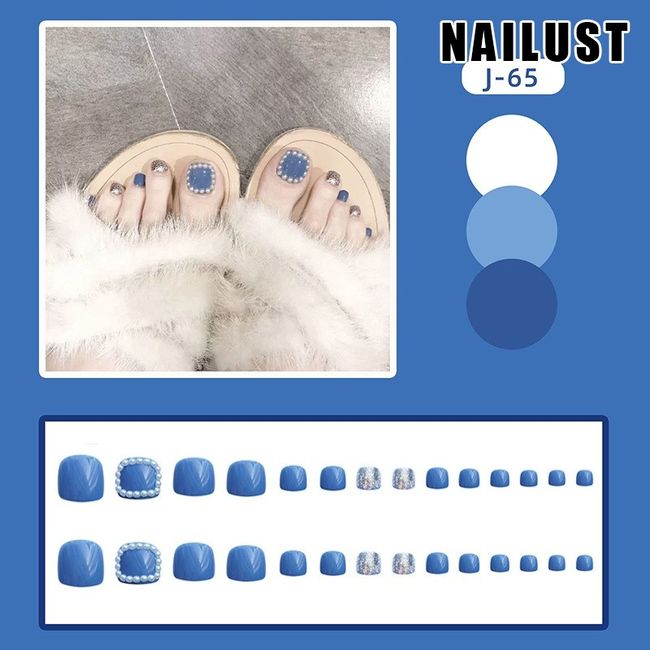 Toe Nails  [Set of 24] Nail Tips Nail Tips Nail Stickers False Nails False Nails Present Paste Nails Peelable Summer Nails Nail Supplies Nail Art Nail Parts NAILUST