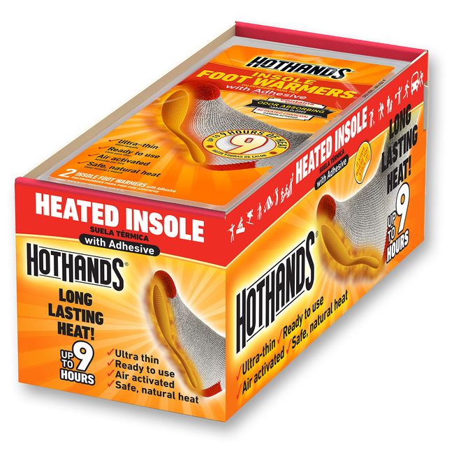 HotHands Insole Foot Warmers - Long Lasting Safe Natural Odorless Air Activated Warmers - Up to 9 Hours of Heat - 16 Pair , Black