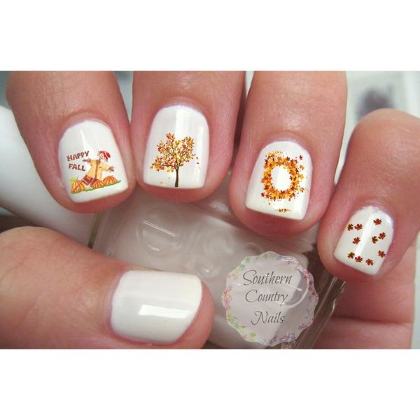 40 Autumn Fall Leaves Set 2 Nail Art Decals
