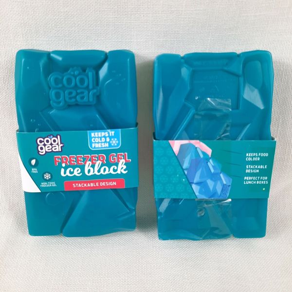 Cool Gear Freezer Gel Ice Blocks, Lunch Box/Cooler Stackable  2 Pack