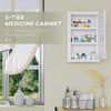 Wall Medicine Cabinet with Lock, Lockable Wall Cabinet, White