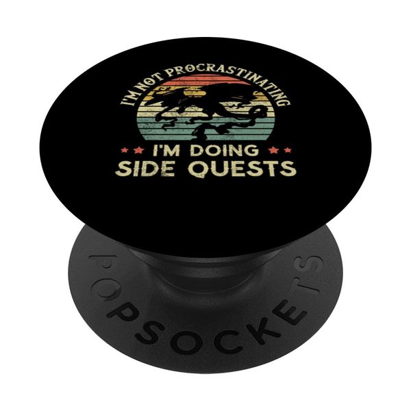 I'm Not Procrastinating I'm Doing Side Quests Retro Vintage PopSockets Swappable PopGrip