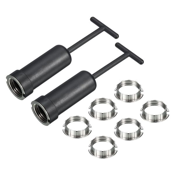sourcing map G9 Light Socket Rings 8pcs Lamp Shade Holder Ring Replacement M20 with 2pcs Removal Tool Set