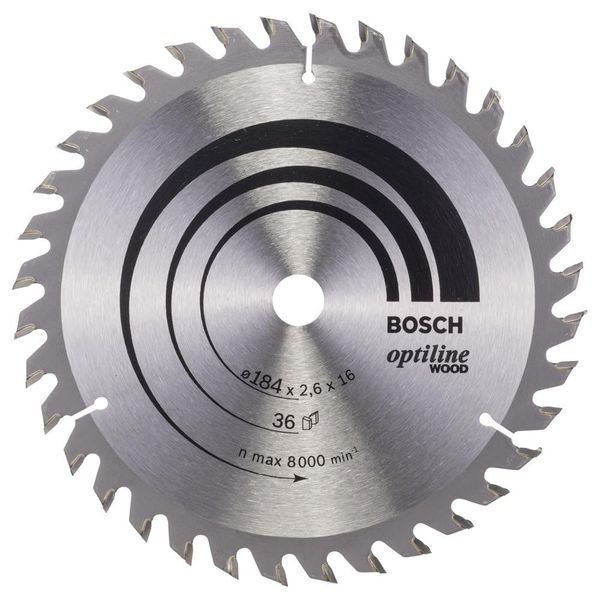 Bosch 2608640818 184 X 2.6 X 16/36 Opti Wood Circular Saw Blade Hand