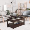 2 Drawer Lift Top Coffee Table with Hidden Compartment & Storage Shelve Espresso