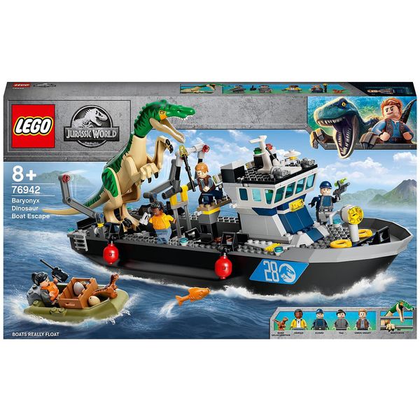 LEGO® Jurassic World Baryonyx Dinosaur Boat Escape 76942 Building Kit; Cool Toy Playset for Creative Kids